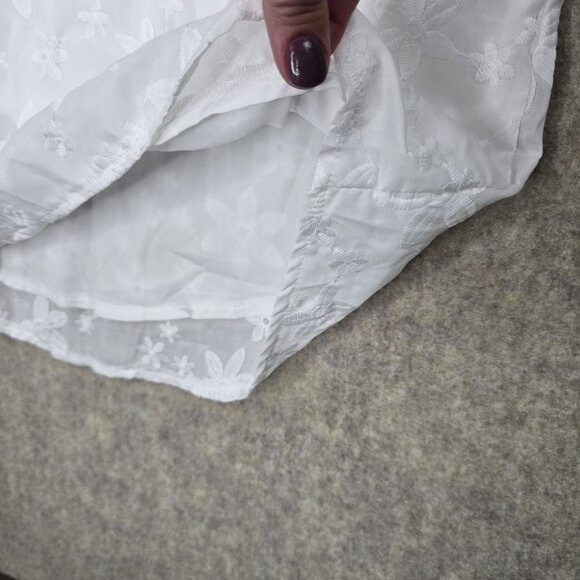 Shein Womens Sleeveless Floral Embroidered White Dress Size S - Picture 3 of 8